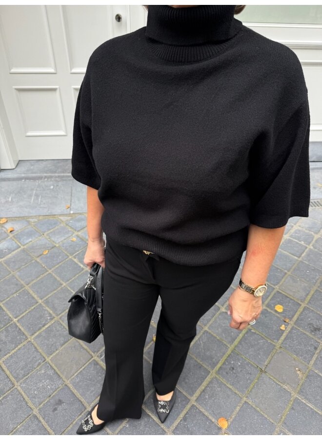 YASEMILA WOOL KNIT PULLOVER BLACK