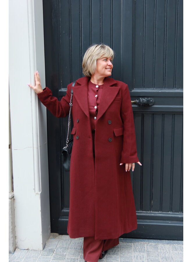 YASROYLA LS WOOL BLEND LONG COAT PORT ROYALE