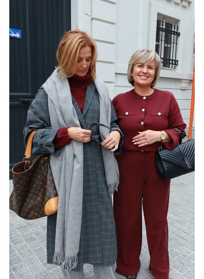 YASPIMI LS KNIT CARDIGAN PORT ROYALE