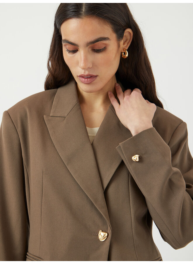 YASRANA LS BLAZER S. TEAK