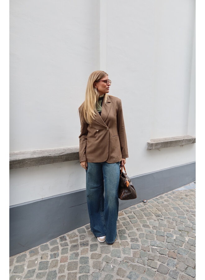 YASSIVA HMW WIDE JEANS S. MEDIUM BLUE/BROWN WASH