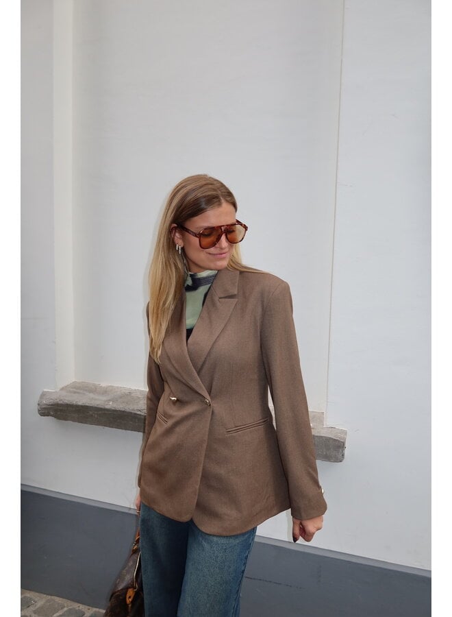 YASRANA LS BLAZER S. TEAK