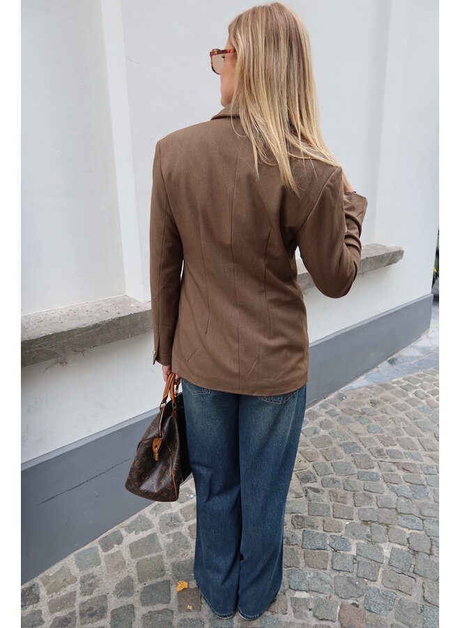 YASRANA LS BLAZER S. TEAK