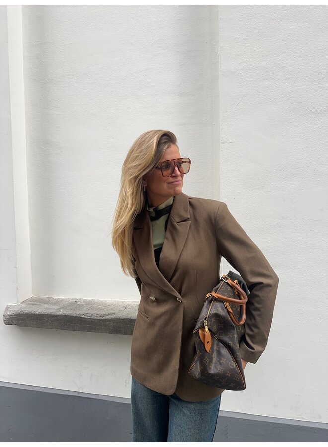 YASRANA LS BLAZER S. TEAK