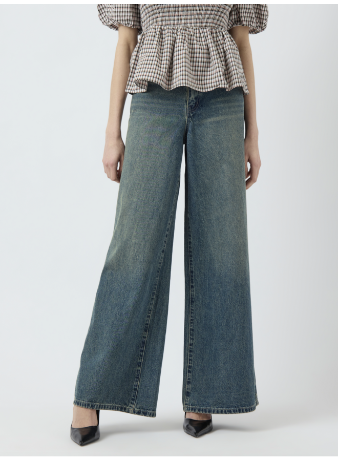 YASSIVA HMW WIDE JEANS S. MEDIUM BLUE/BROWN WASH