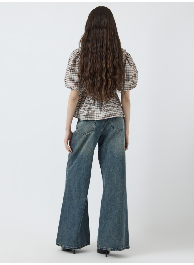 YASSIVA HMW WIDE JEANS S. MEDIUM BLUE/BROWN WASH