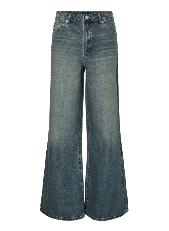 YASSIVA HMW WIDE JEANS S. MEDIUM BLUE/BROWN WASH