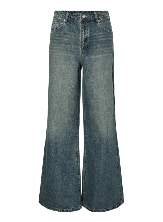 YASSIVA HMW WIDE JEANS S. MEDIUM BLUE/BROWN WASH