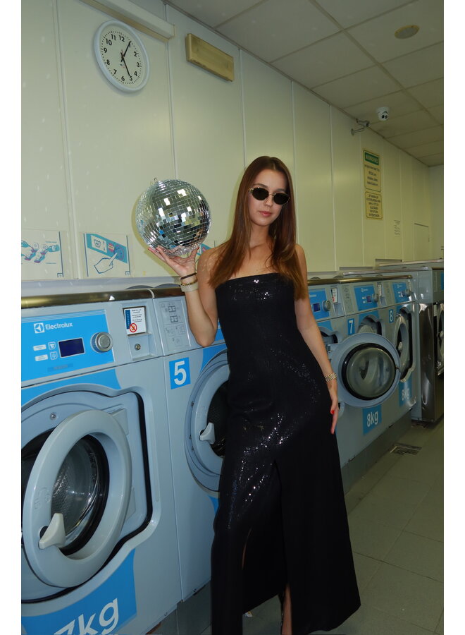 LILI SEQUIN DRESS BLACK