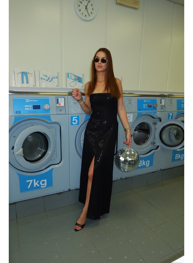 LILI SEQUIN DRESS BLACK