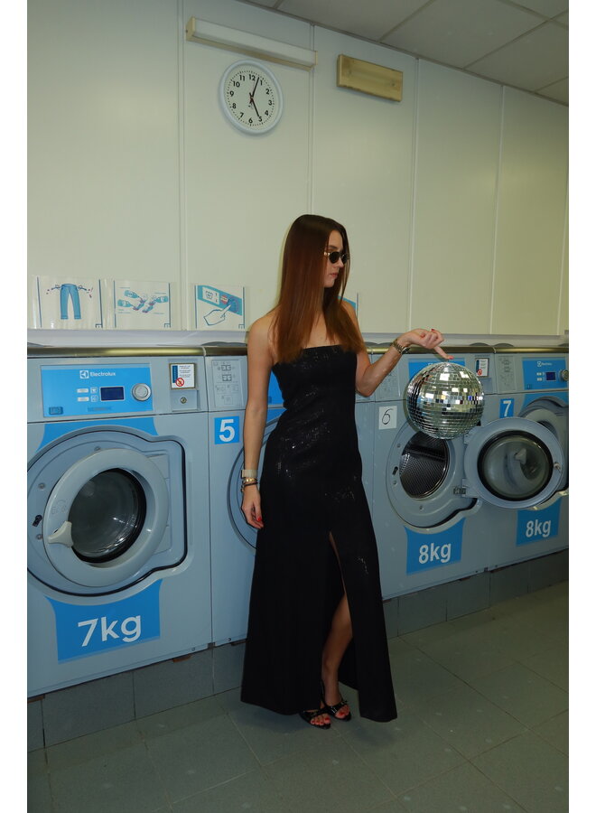 LILI SEQUIN DRESS BLACK