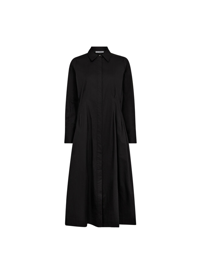 POPPYCC SHIRT LONG DRESS BLACK
