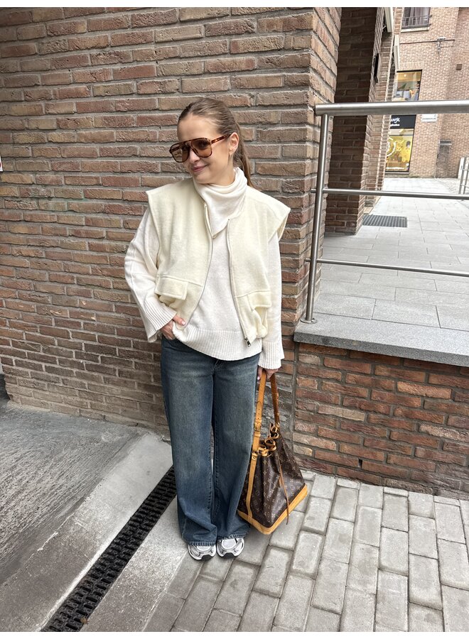 YASSIVA HMW WIDE JEANS S. MEDIUM BLUE/BROWN WASH