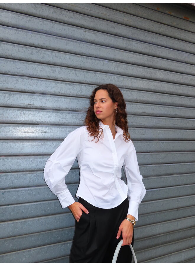 SANNACC ASYM PLACKET SHIRT WHITE