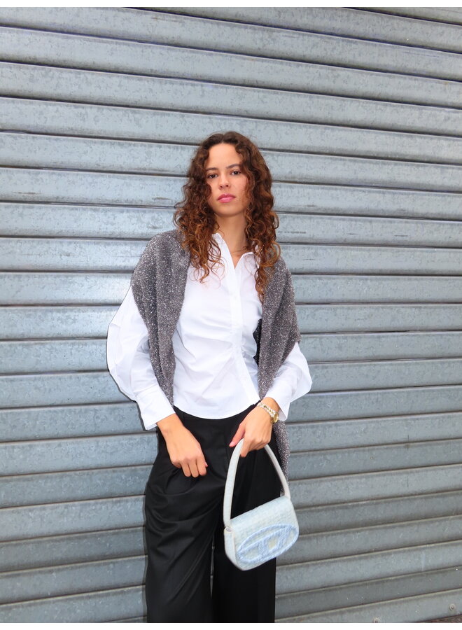 SANNACC ASYM PLACKET SHIRT WHITE