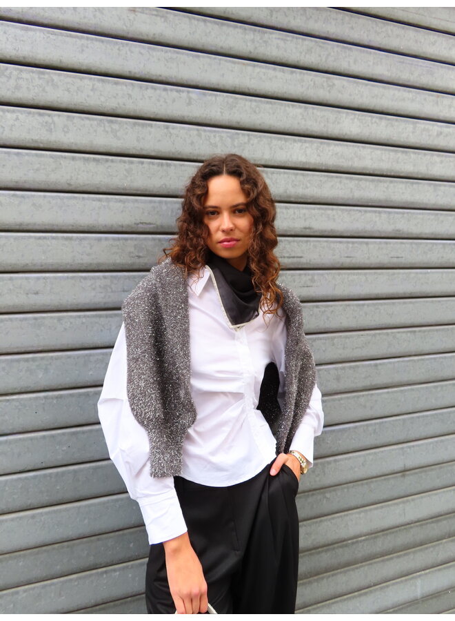 SANNACC ASYM PLACKET SHIRT WHITE