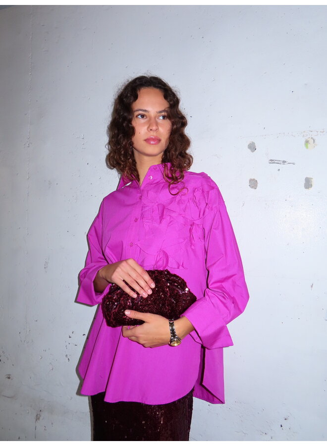 SEQUIN CLUTCH BAG BURGUNDY