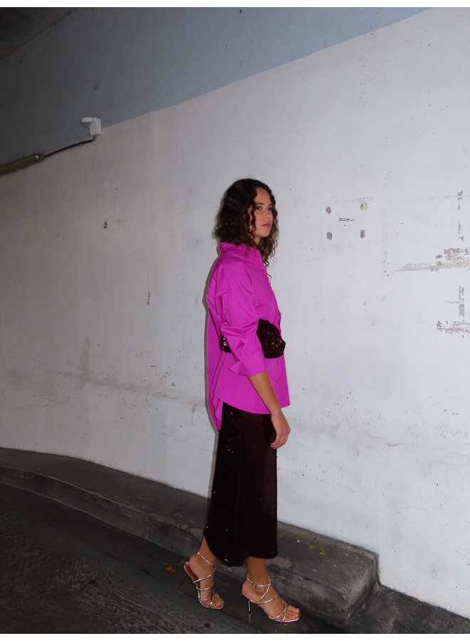 SEQUIN CLUTCH BAG BURGUNDY