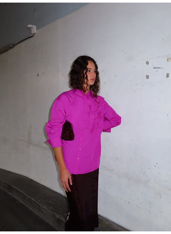 SEQUIN CLUTCH BAG BURGUNDY