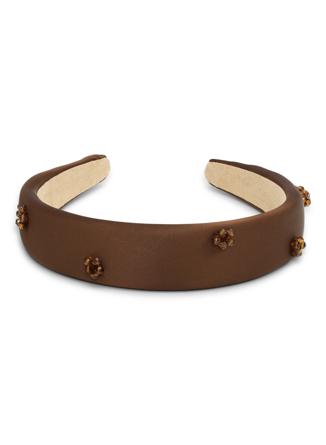 FLORAL GLEAM HEADBAND CHOCOLATE FONDANT