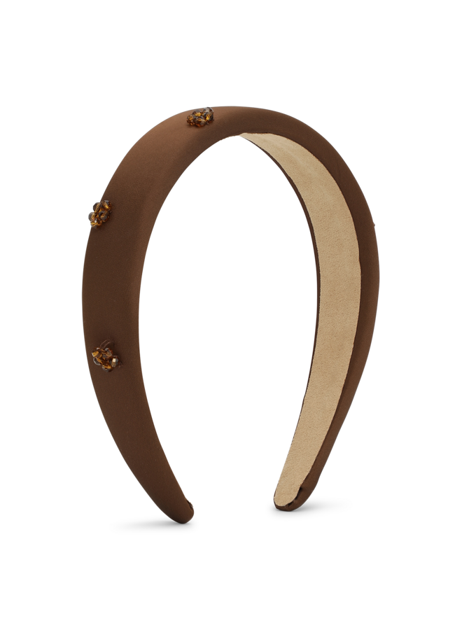 FLORAL GLEAM HEADBAND CHOCOLATE FONDANT