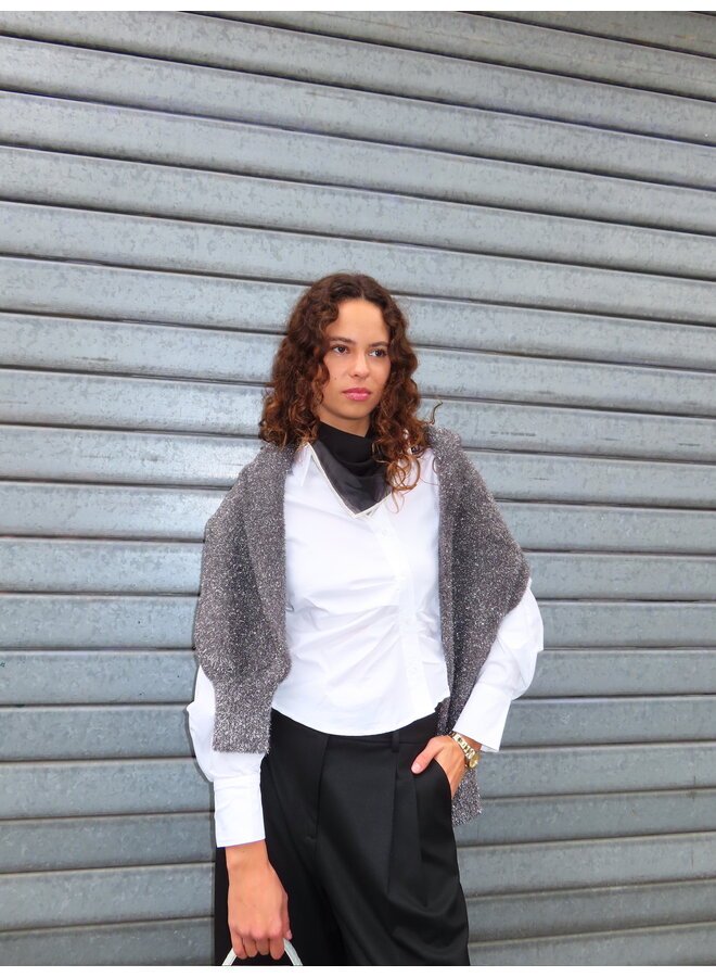 CONTRAST SCARF BLACK/WHITE