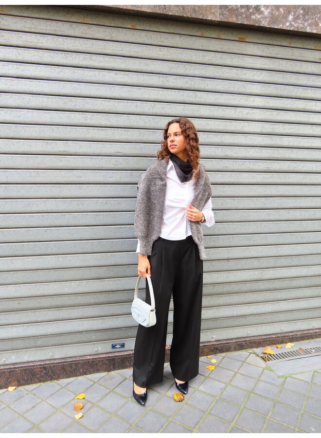 CONTRAST SCARF BLACK/WHITE