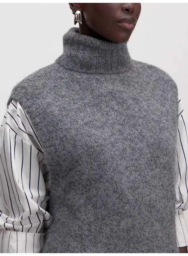 ALBA KNIT VEST DARK GREY