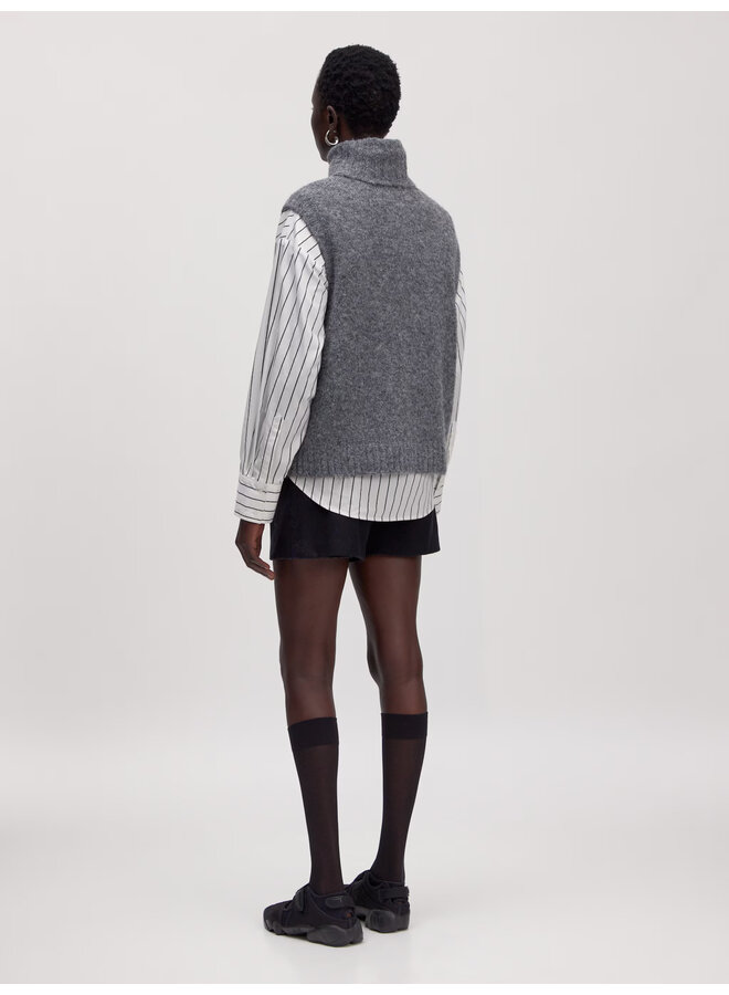 ALBA KNIT VEST DARK GREY