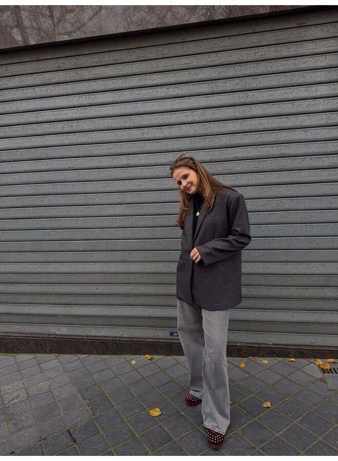 RHINESTONE BLAZER GREY