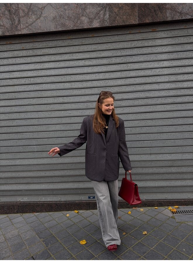 RHINESTONE BLAZER GREY