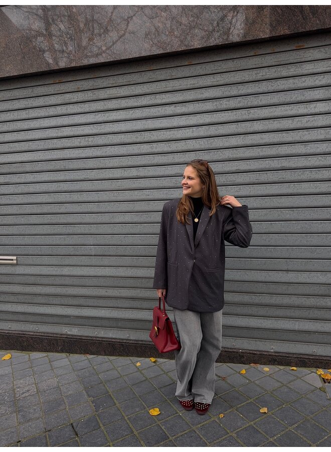RHINESTONE BLAZER GREY