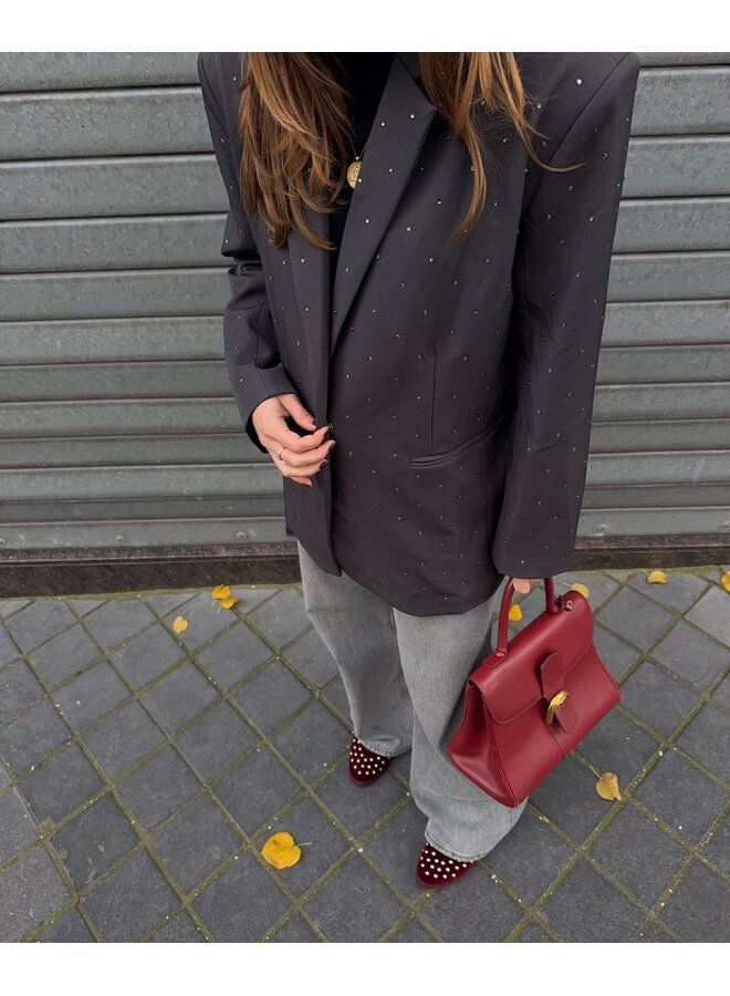 RHINESTONE BLAZER GREY