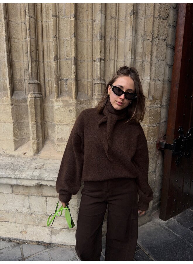 CLARICE KNIT BROWN + SCARF