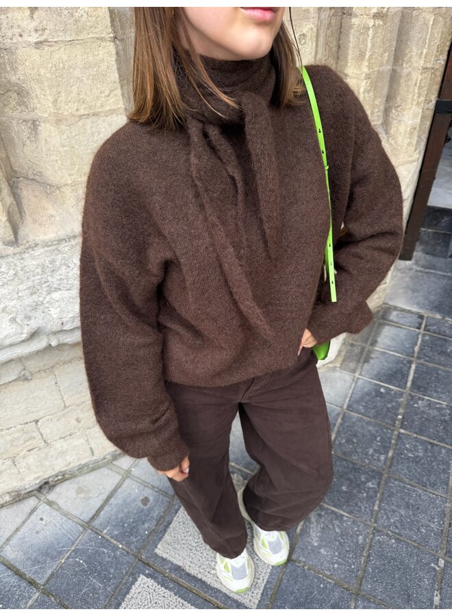 CLARICE KNIT BROWN + SCARF