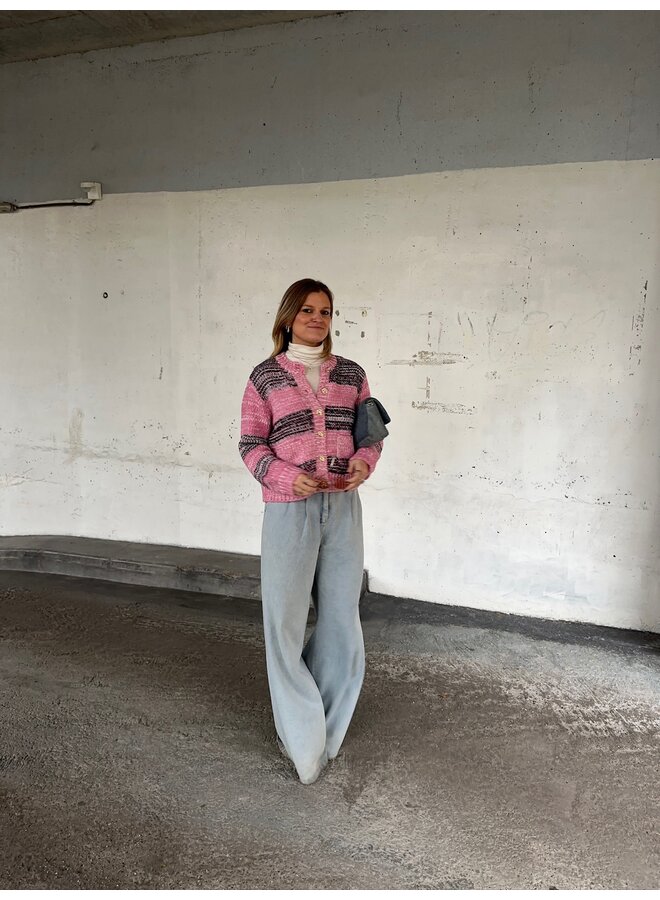 YASMAYLA LS KNIT CARDIGAN S. MOONLITE MAUVE