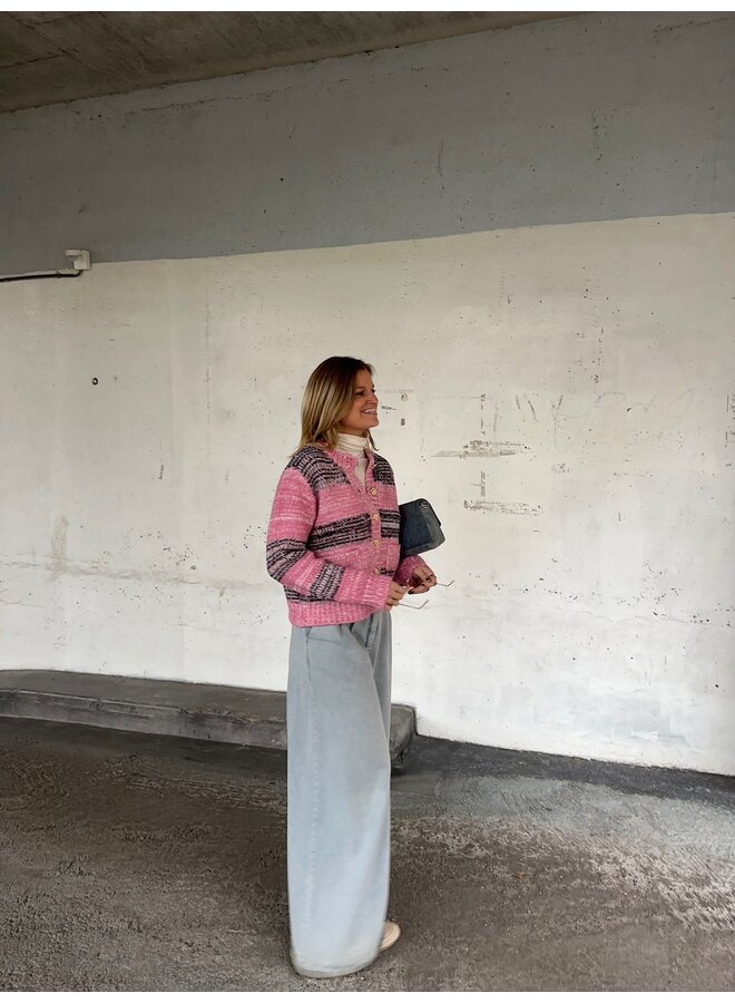 YASMAYLA LS KNIT CARDIGAN S. MOONLITE MAUVE