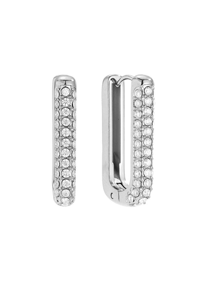 CECE DIAMOND HOOP EARRING SILVER