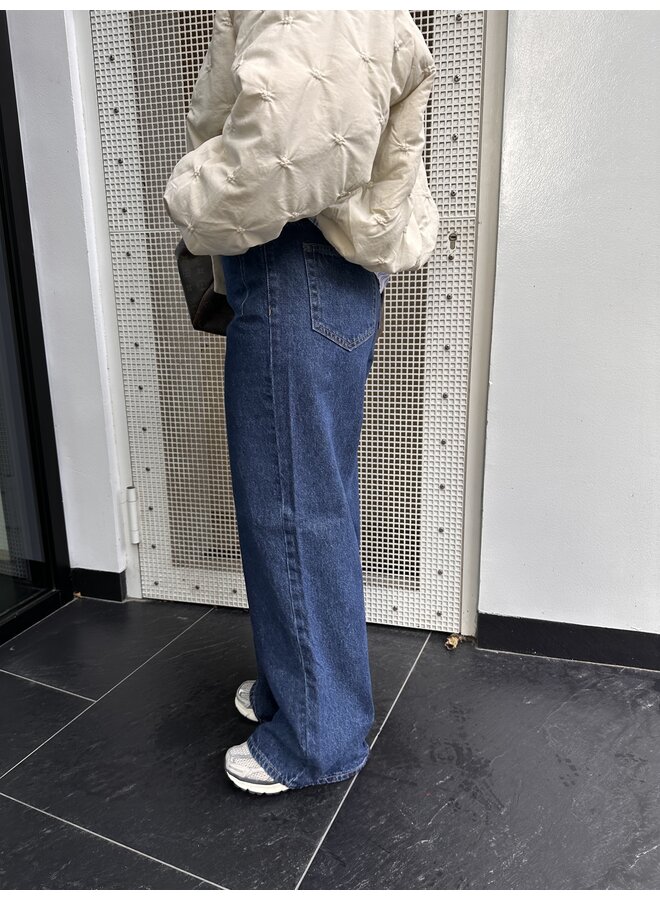 YASALIA MW BELT WIDE JEANS S. MEDIUM BLUE DENIM