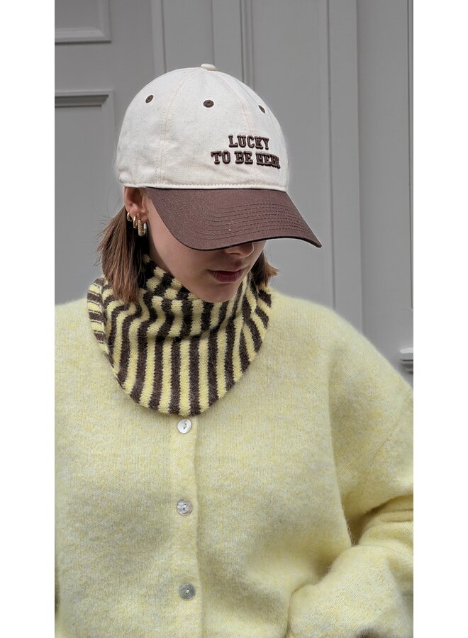 TRIANGLE SCARF YELLOW STRIPES