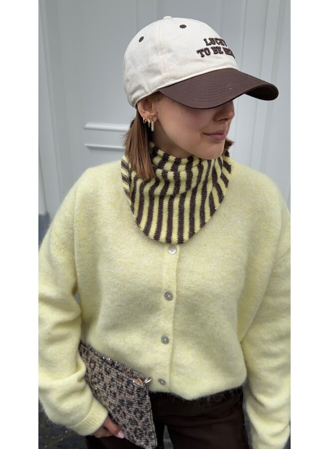TRIANGLE SCARF YELLOW STRIPES
