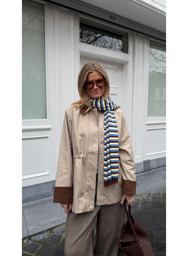 CHARLIE STRIPED SCARF YELLOW/ BROWN