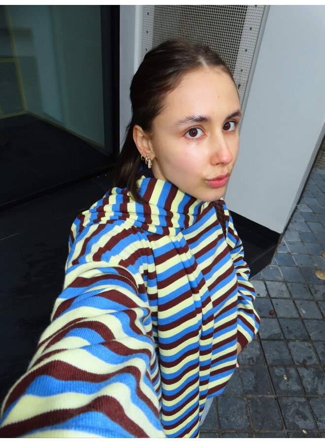 CHARLIE STRIPED SCARF YELLOW/ BROWN