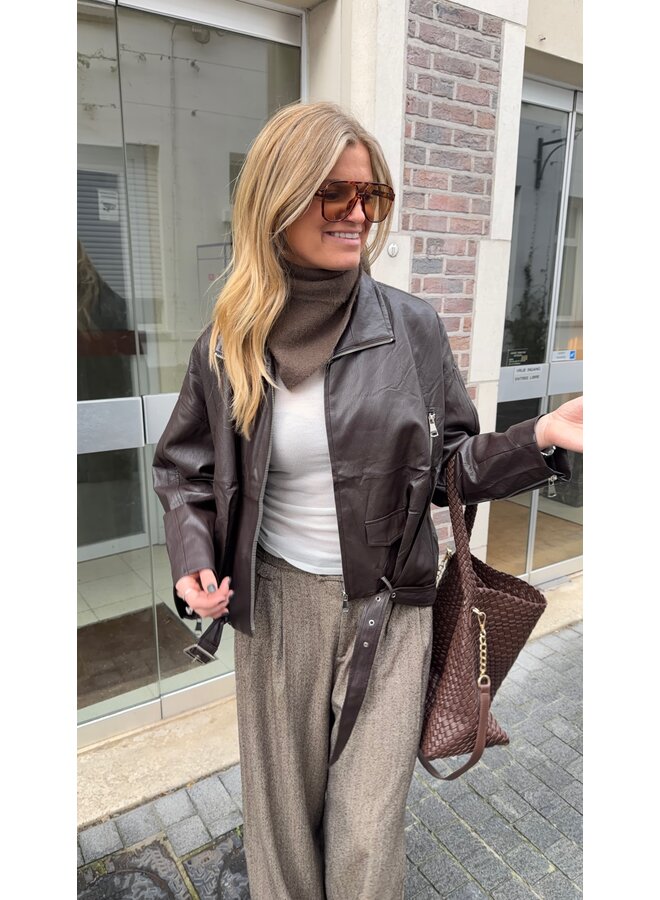 TRIANGLE SCARF BROWN