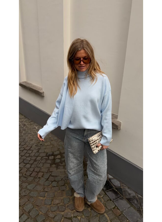 RHINESTONE BALLOON JEANS