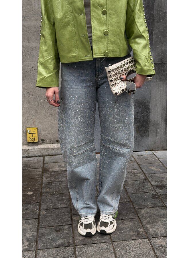 RHINESTONE BALLOON JEANS