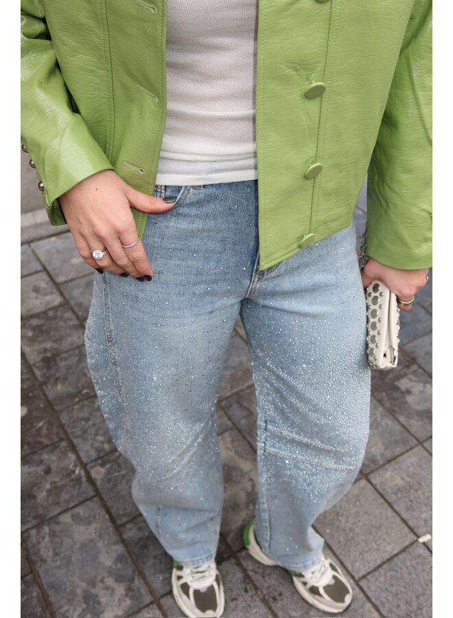 RHINESTONE BALLOON JEANS