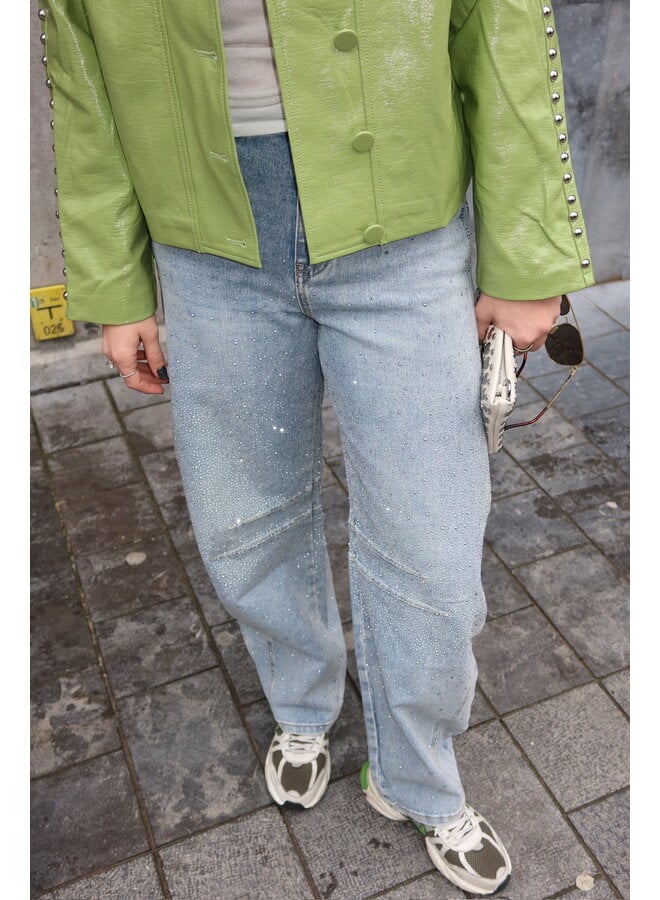 RHINESTONE BALLOON JEANS