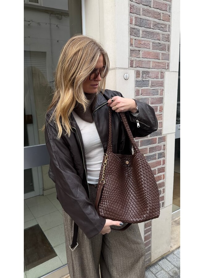 LARGE BROWN HANDBAG
