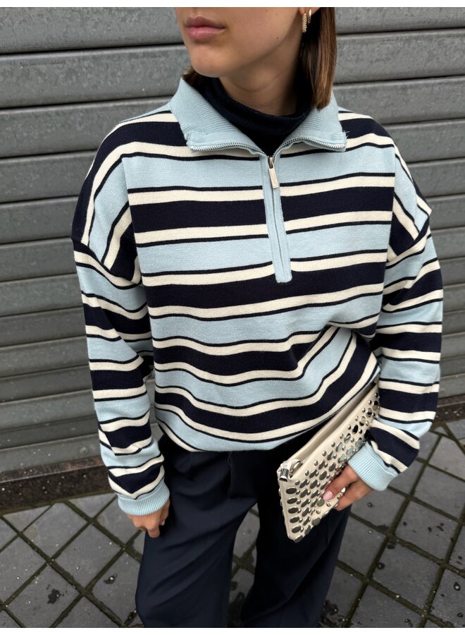 EVA STRIPED JUMPER BLUE
